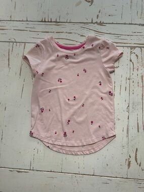 Cat & Jack Light Pink Short Sleeve Tee with Cherry Print